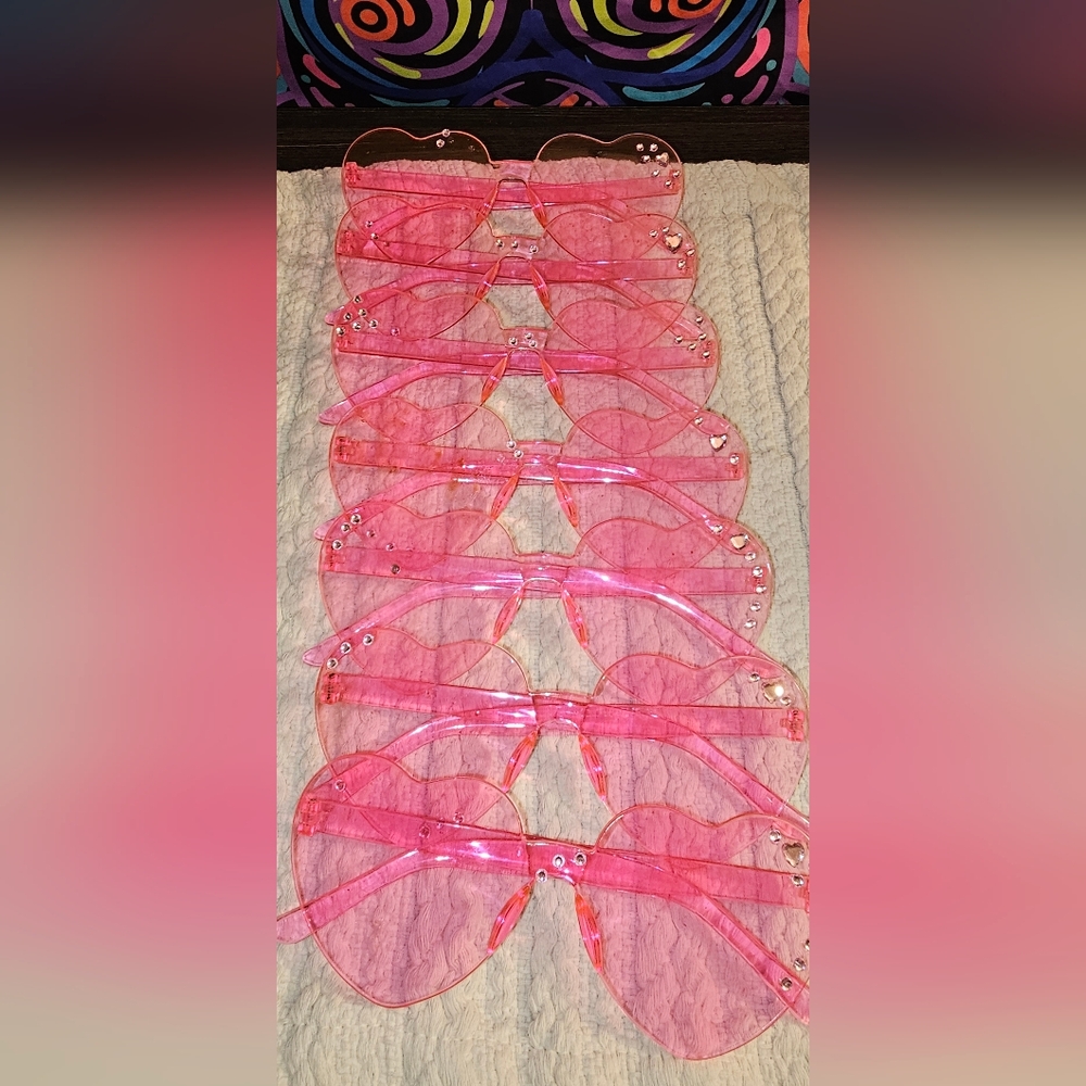 7 Ct. Pink Heart-Shaped Party Glasses